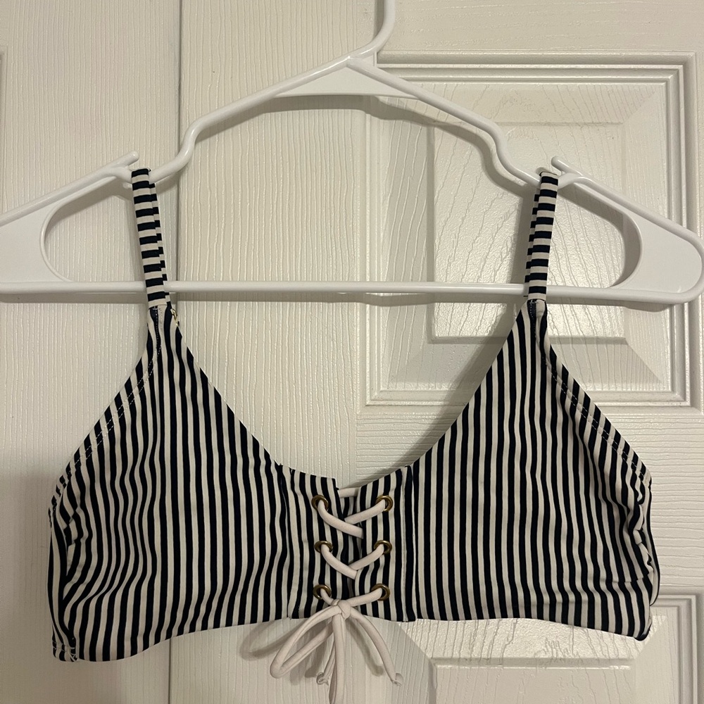 Target Black and White Striped Bikini Top
